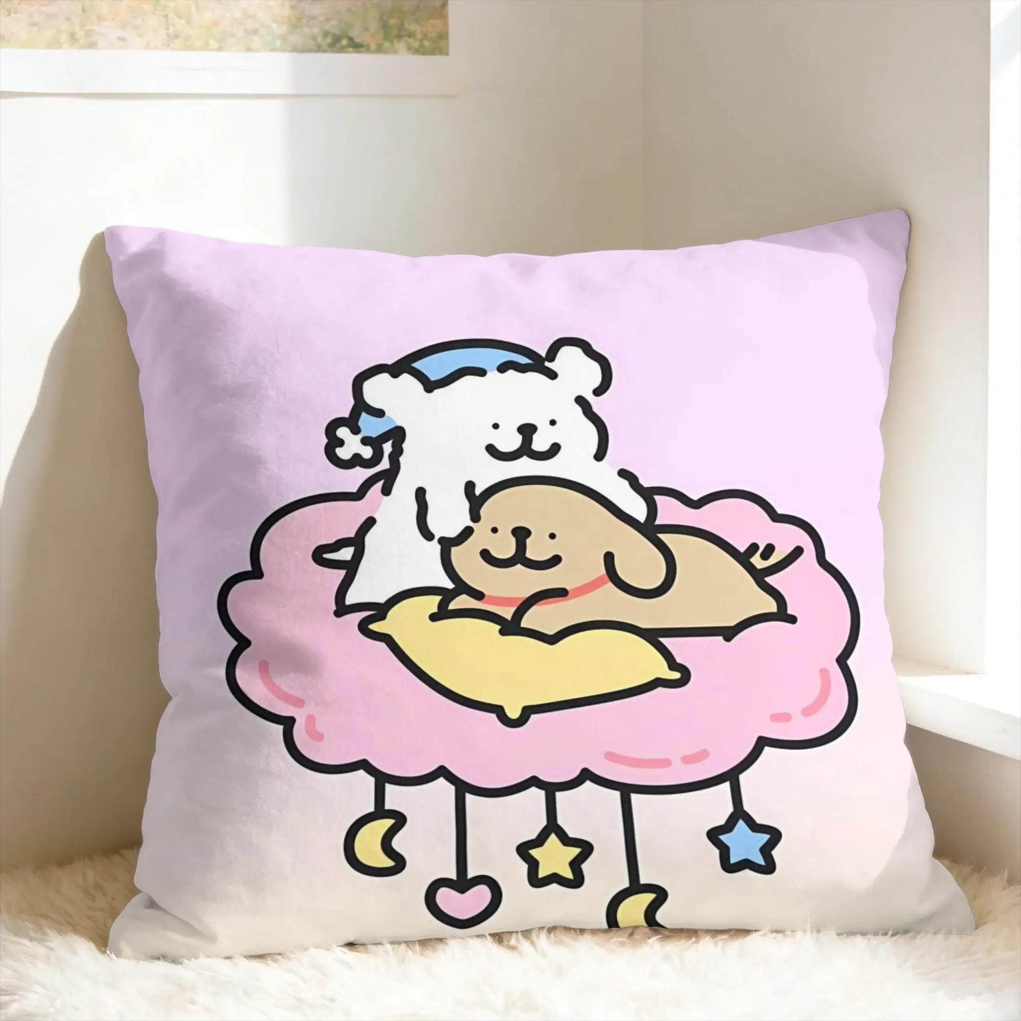 Maltese Line Dog Pillowcases  Morden Pillow Case For Sofa Home Decoration Comfy Pillow Cover