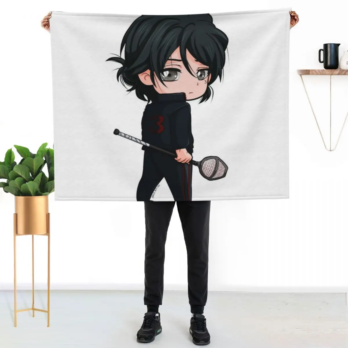 chibi Jean Moreau Throw Blanket Custom Extra Large Throw Shaggy Furry Blankets For Bed Soft Plaid Blankets