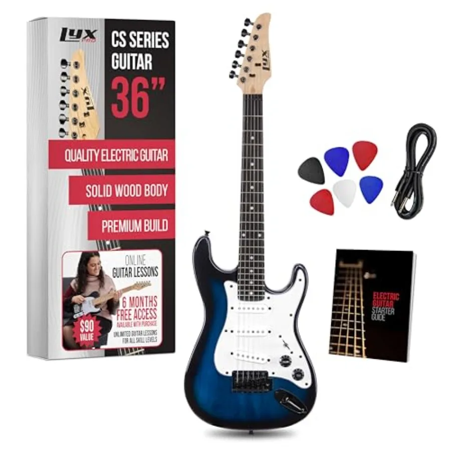 

Электрогитара CS 30 для начинающих, среднего и профессионального уровня, с усилителем, кабелем, 6 медиаторами, руководством для обучения, корпус из массива дерева V