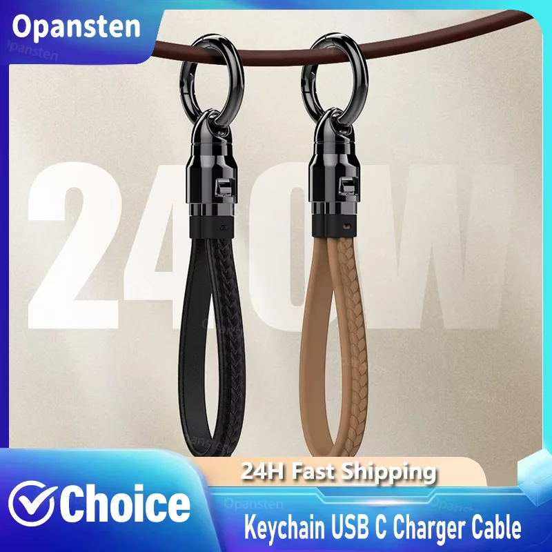 Tragbares Schlüsselanhänger USB-C Ladekabel Kurz 240W 5A Schnellladekabel Typ C Kurzes Ladekabel für Handy MacBook Android