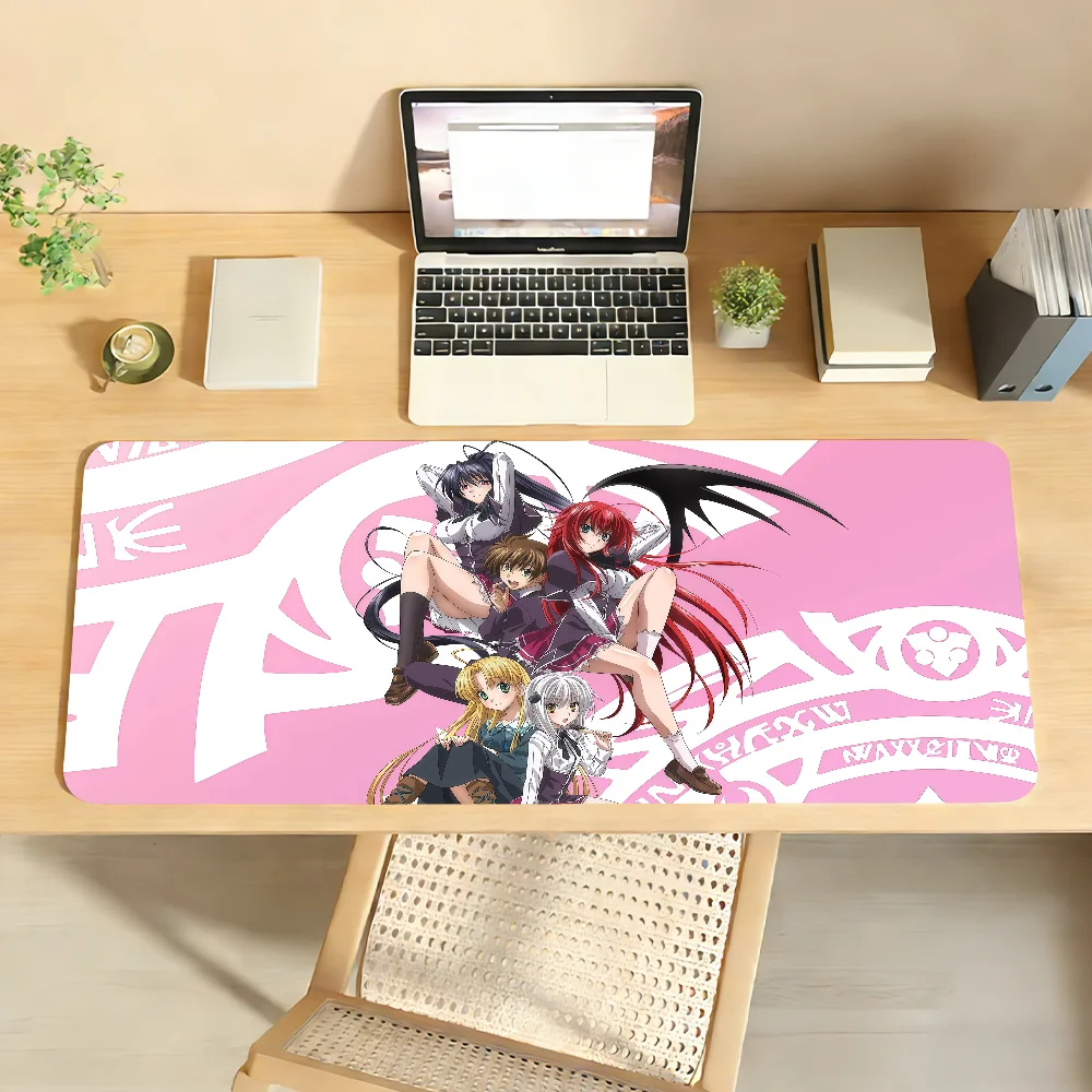 High School DxD Rias Gremory Large Gaming Mouse Pad Non‑Slip Rubber Base XXL Deskmat for Laptop PC Gamer Home Office Decor
