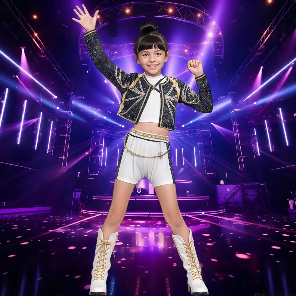 키즈 케이팝 루미 조이 미라 코스프레 헌트릭스 의상 3D 프린트 악마 사냥꾼 미라 무대 의상 어린이 할로윈 파티 의상 세트