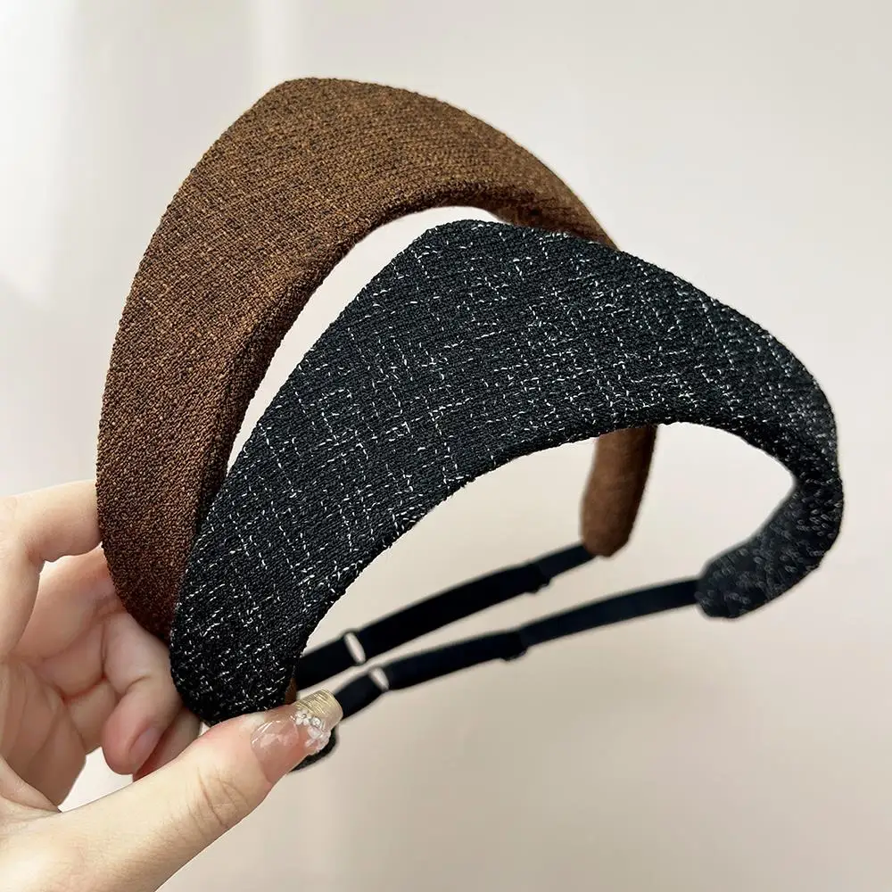 

New Elegant Style Crown-shaped Hairband Retro Wide Edge Crown Headband Leisure Headwear Adjustable Fashionable Hair Hoop