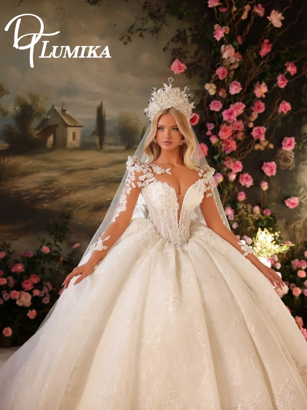 Luxurious Sweetheart Neck 3D Floral Bridal Dress 2026 Opulent Wedding Dress Majestic Voluminous Bridal Gown Vestidos De Novia