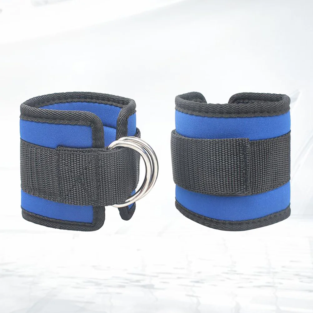 2 قطعة الأشرطة الكاحل D حلقة لتمارين الساق الصالة الرياضية الأزرق قابل للتعديل الأصفاد الوزن التدريب Glutes أوتار الركبة الكاحل الأشرطة #6