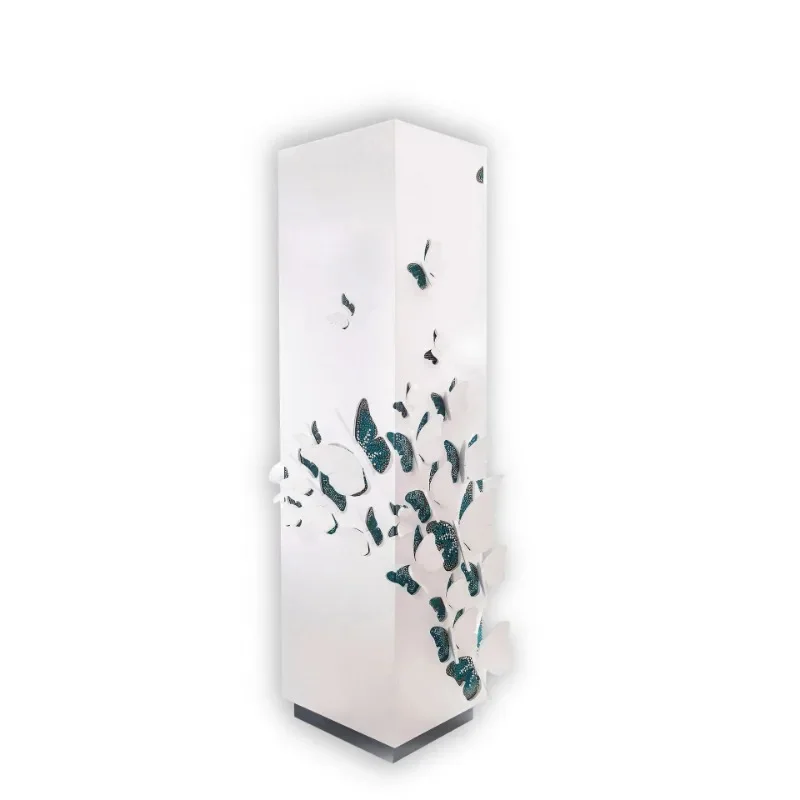

Light luxury art, solid wood crystal, butterfly relief design high style, dining side cabinet