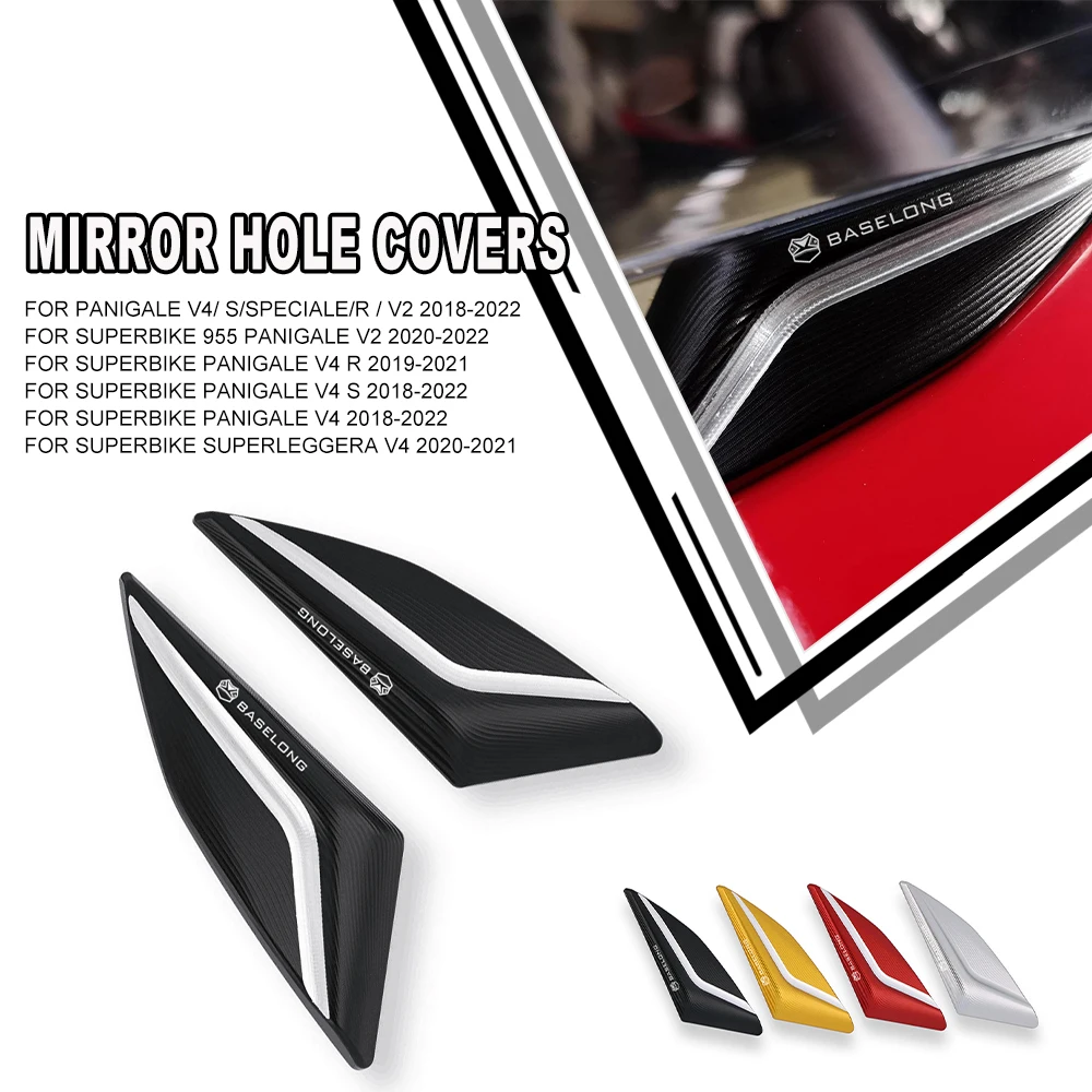 For DUCATI SUPERBIKE Panigale V4 R S 2018-2022 2021 2020 Mirror Hole Cover Motorcycle Windscreen Driven Mirror Eliminators Cap