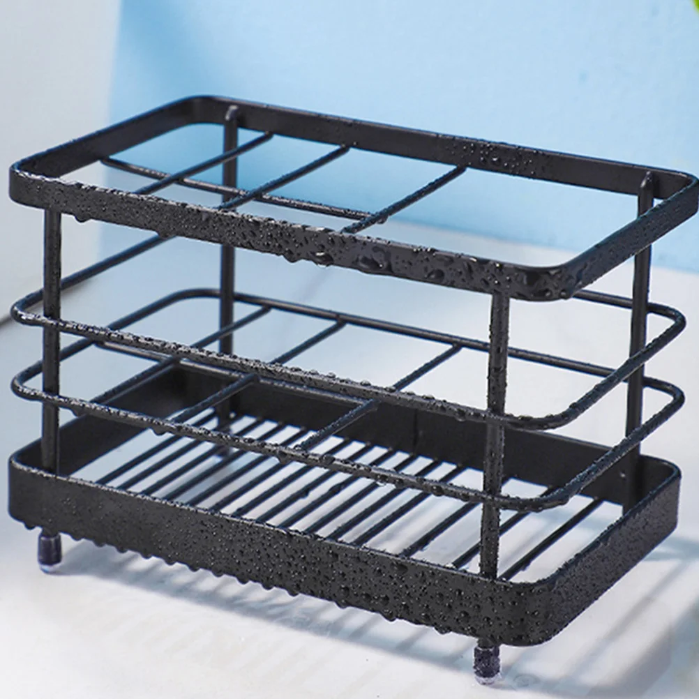 

Carbon Steel Toothbrush Holder Black Large Capacity Bathroom Rack Shower ganizer Metal Holders Home Supplies Storage Solution