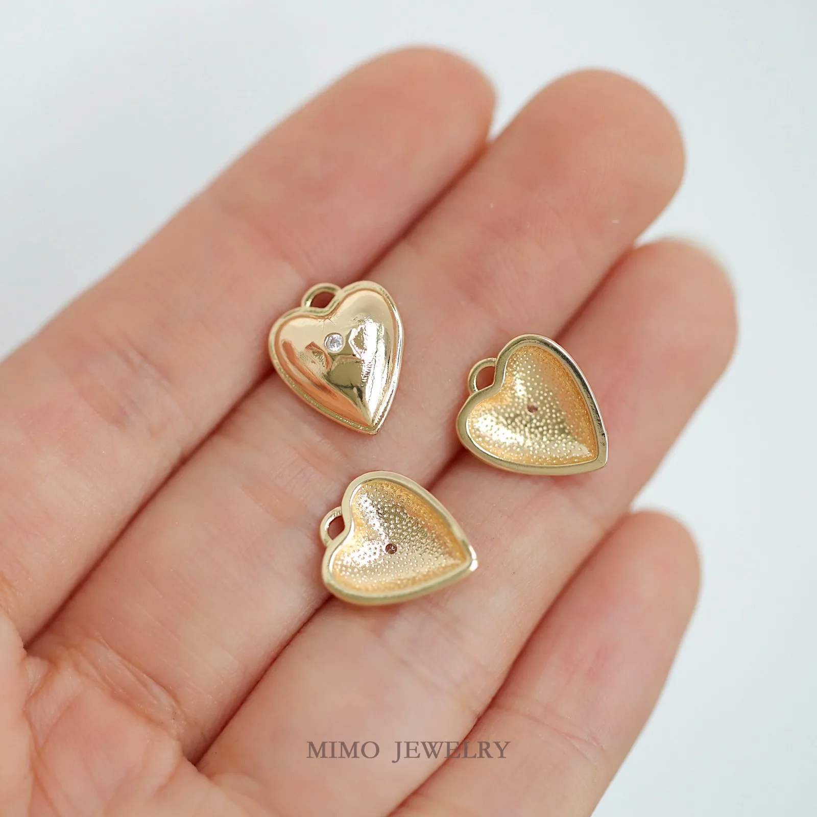 Metal Punk Style Relief Star Peach Heart Charms Pendant Supplies DIY Hand Brass Gold Plated Accessories 12.9X11mm