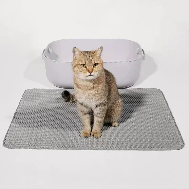 Winter Cat Litter Mat Waterproof Double Layer Non Slip Sand Trapping Washable Pad for Litter Box Clean Supplies Pet Toilet Mat