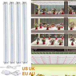 Ab Plug in LED tüp şerit işık çubukları 5000K beyaz tam spektrumlu LED büyümek işık T5 fitolamp bitkiler için hidroponik büyüyen lamba