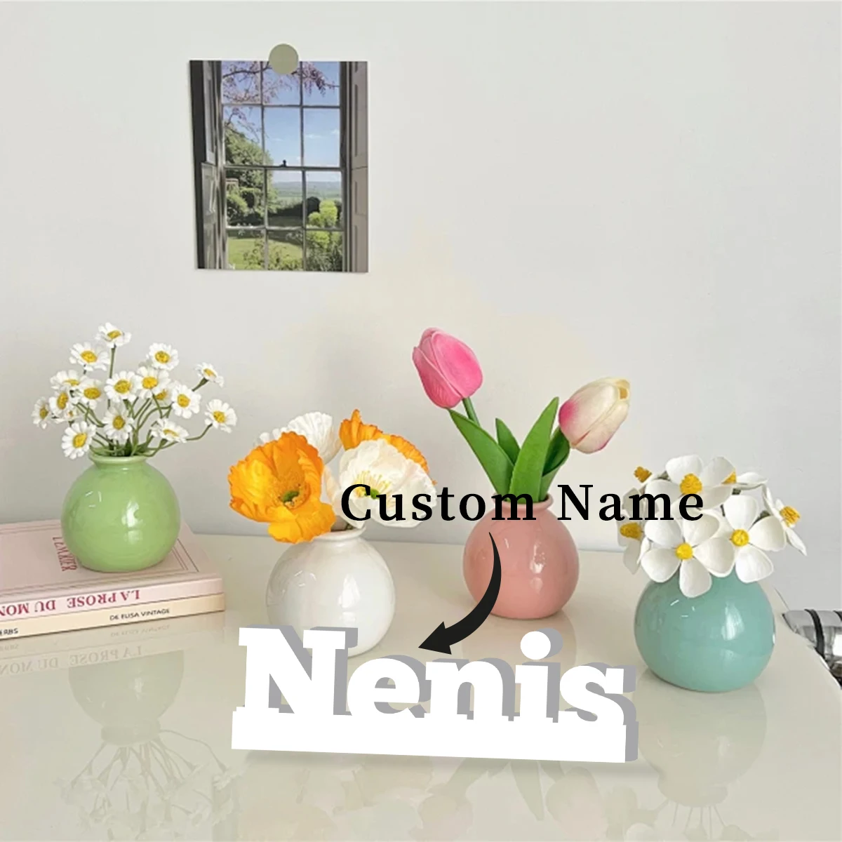 1pc Custom cool PVC Ornament,DIY Paintable,Bedroom Living Room Table Wall Decor,Wedding Birthday Anniversary Graduation Gift - view 3