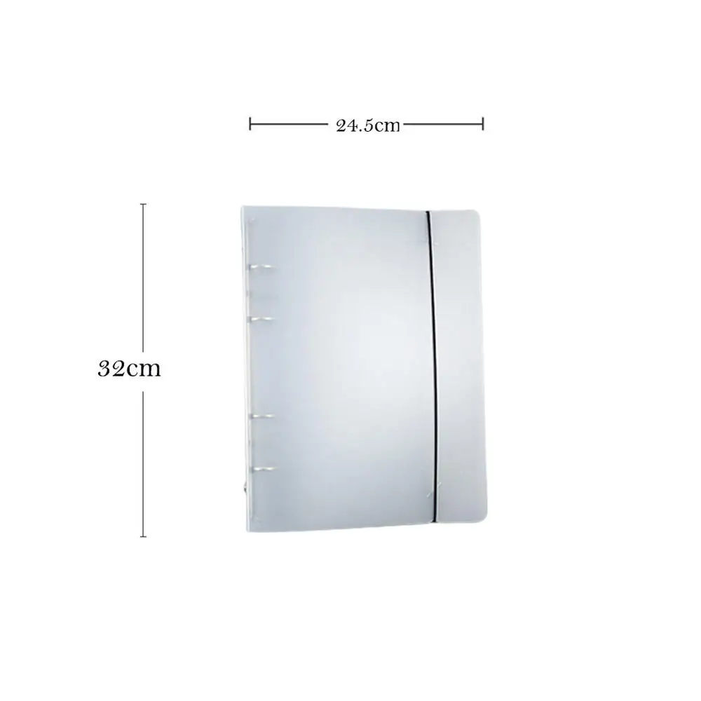 Imagem -06 - Fosco Translúcido Cinta Binder Notepad Portátil Capa Elástica Presente de Papel Página A4b5a5a6 Furos 1pc pp