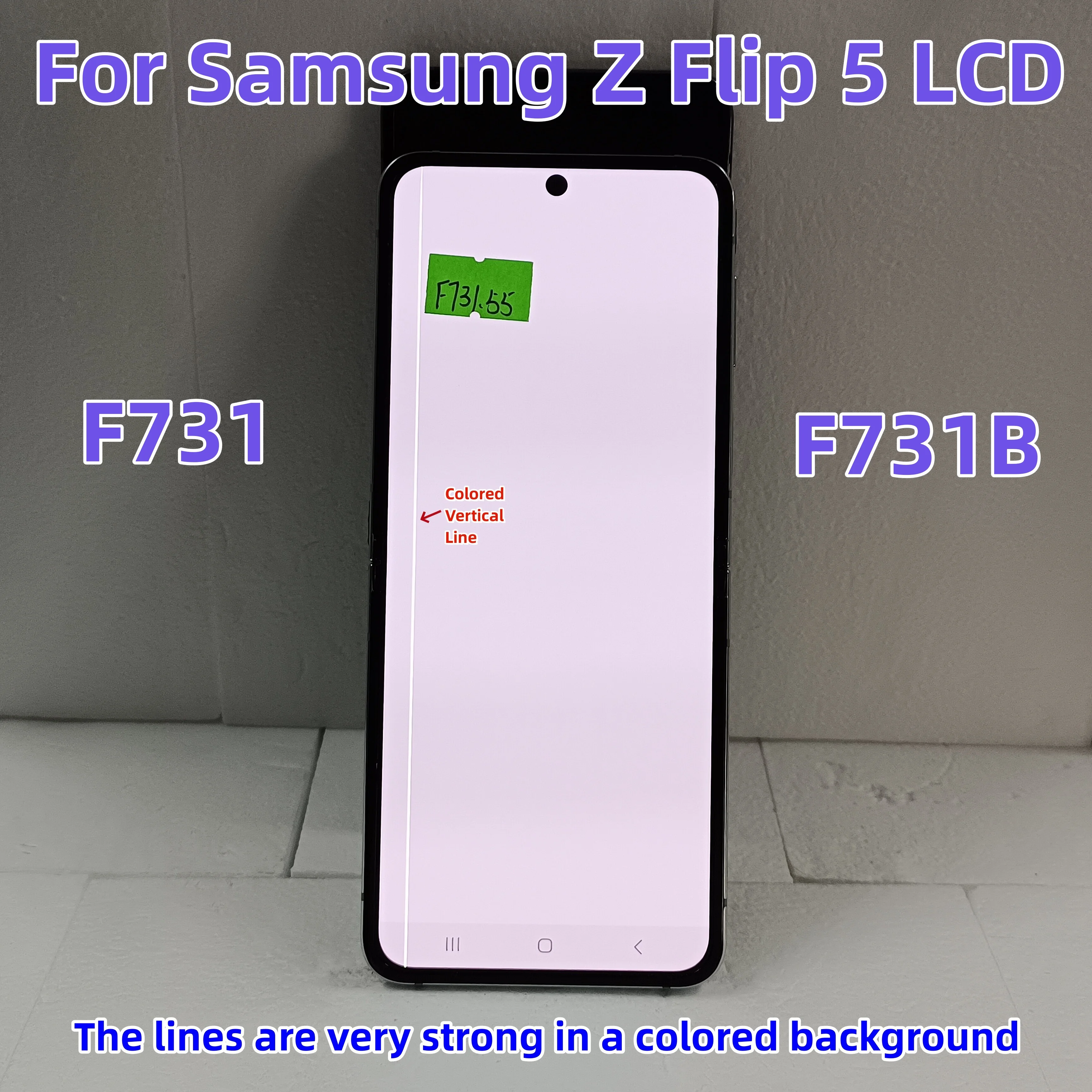 

With Frame 6.7" Amoled For Samsung Galaxy Z Flip 5 F731 F731b F731u Lcd Display Touch Screen Digitizer ,With Defects