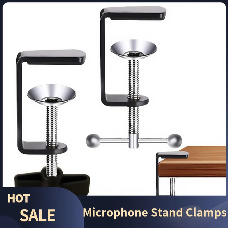 Universal C Shape Desk Microphone Stand Desktop Mic Metal Holder Black White Table Mounting Clamp Adjustable Hardware Fasteners