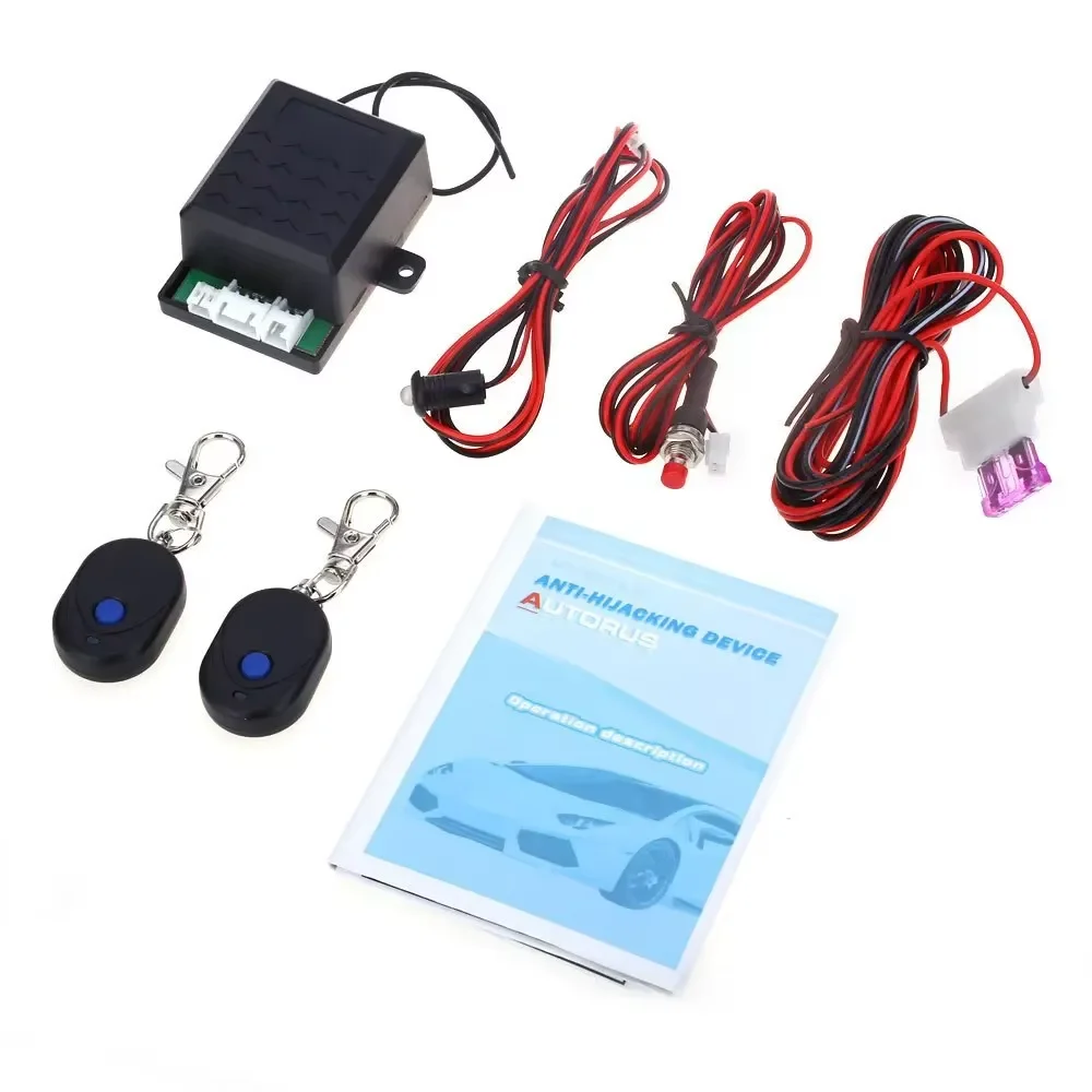 12V Universal Wireless Engine Lock Locking Car Alarm Systems Anti-Hijacking Intelligent Circuit Cut Off Auto Unlock Immobilizer