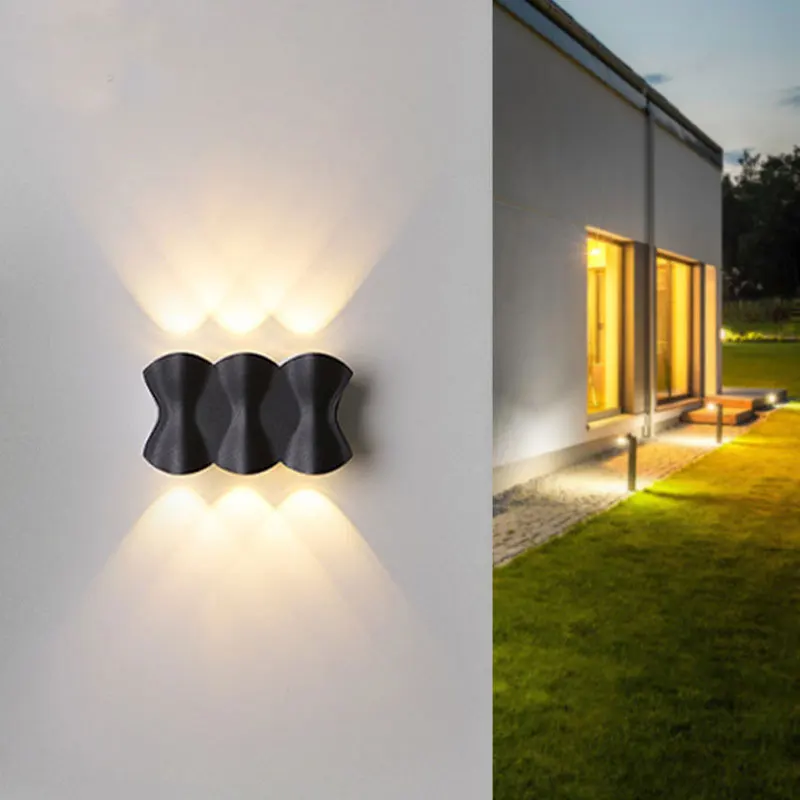 Creative wall lamp upper and lower lighting installation, outdoor waterproof corridor, outdoor decoration, wall washing lamp