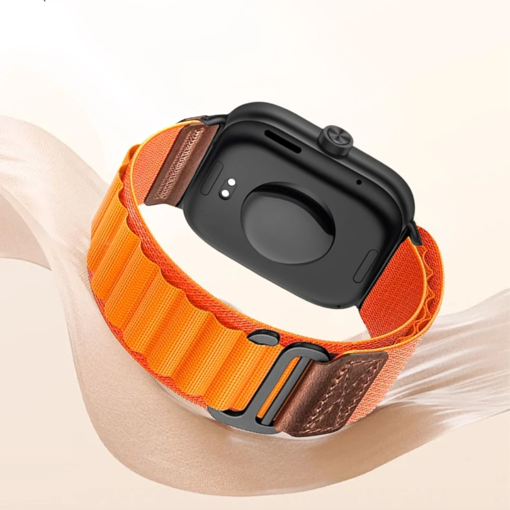 Alpine Sport Nylon Retro Leather label Strap for Redmi Watch 6 5 4 Bracelet Xiaomi Mi Band 10 Pro 9 Pro 8 Pro Correa Accessories