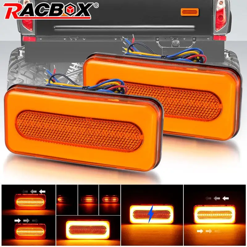 Square Truck 3 in 1 LED Tail Lights Sequential Flowing 68led Turn Signal Light Daytime Running Light Position Brake Lamp 12V 24V