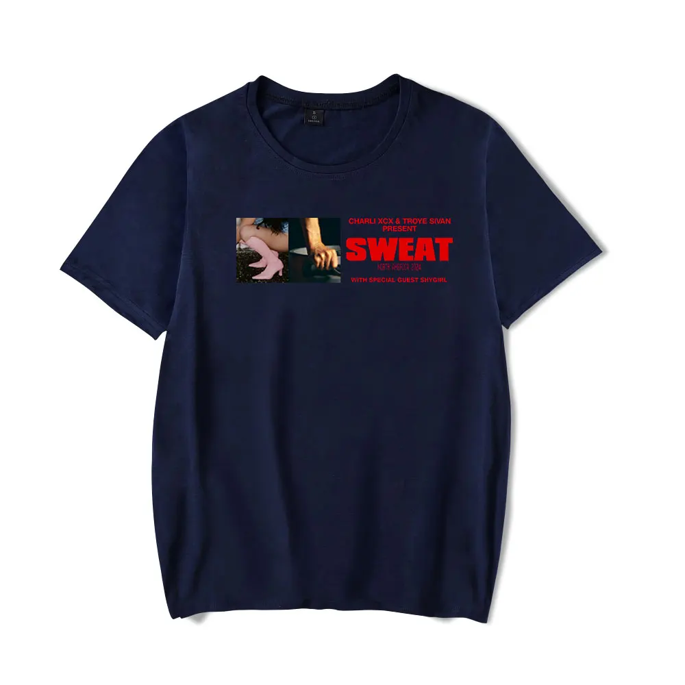 Charli XCX & Troye Sivan present: Sweat 2024 Tour T-shirt Unisex Fashion Casual Short Sleeve Tee Streetwear