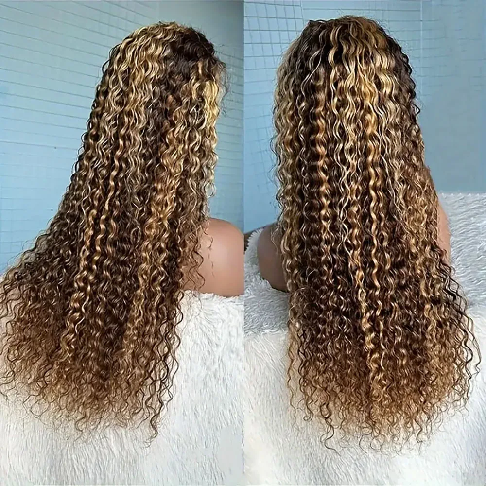 Podkreśl koronkowa peruka na przód ludzkich włosów głęboka fala 13x4 koronkowa gęstość 200% czołowej wstępnie oskubane 4/27