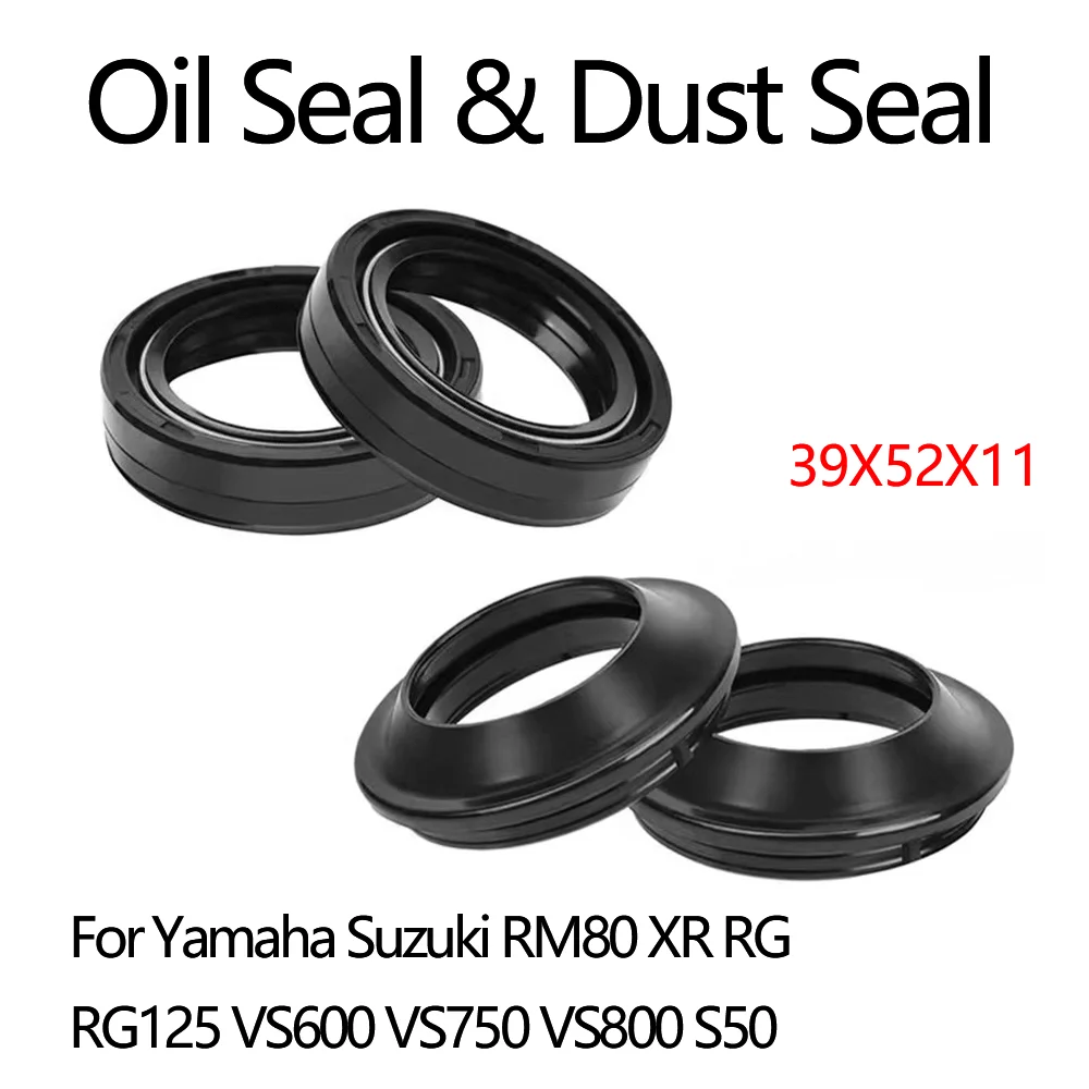 39X52X11 39 52 11 Oil Seal & Dust Cover Front Fork For Yamaha Suzuki RM80 XR RG RG125 VS600 VS750 VS800 S50 RM 80 RG 125 VS 600