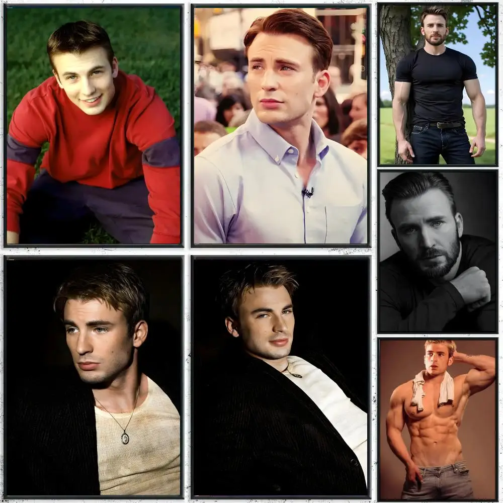 Chris E-Evans Poster HD Waterproof Wall Decal for Study, Living Room & Garage, Great Gift for Fans