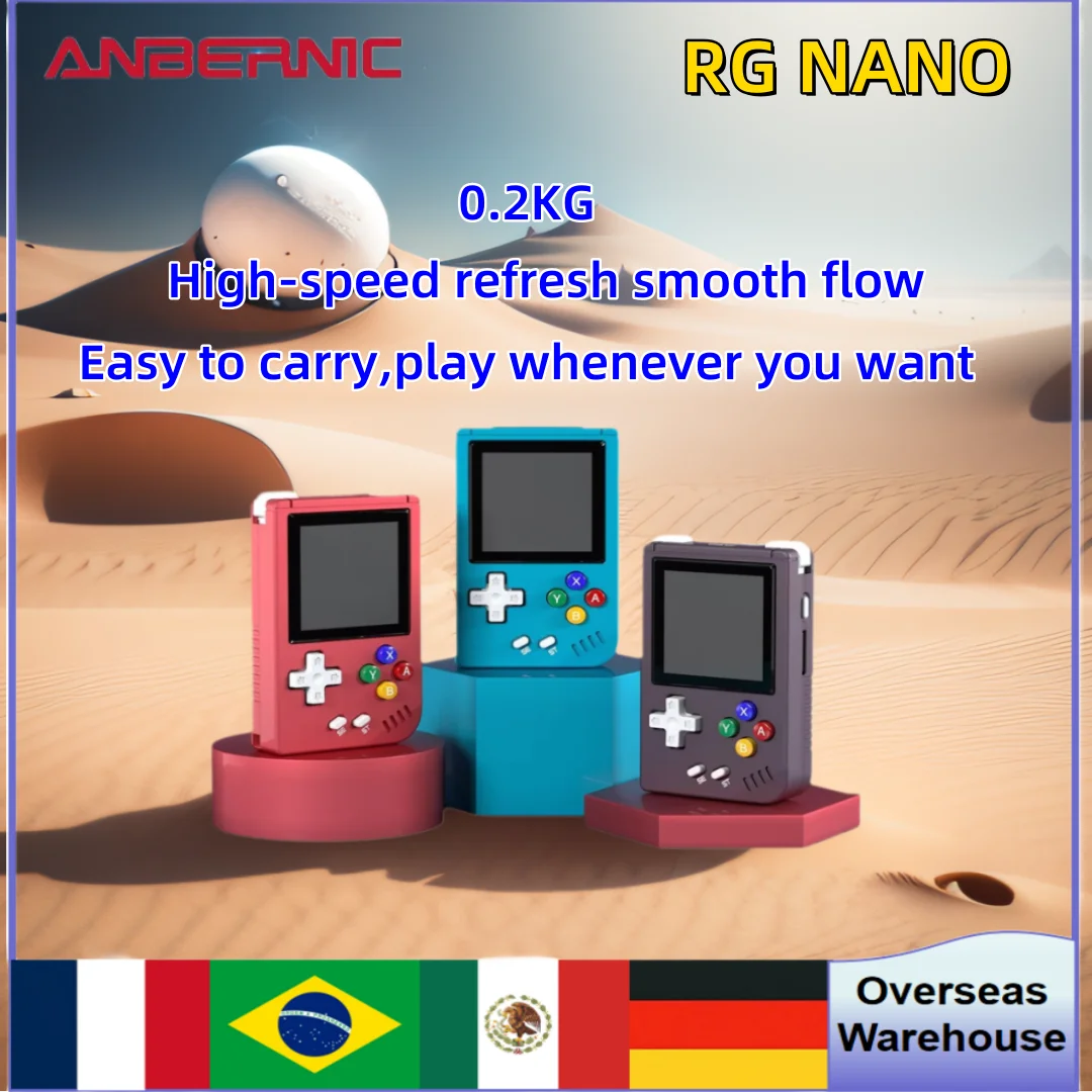 

ANBERNIC RG Nano Mini Retro Handheld Game Console Linux System 1.54" IPS Screen Classic Gaming Portable Player Children's Gift