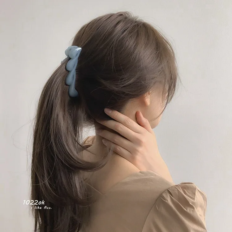 New Korean Jelly Color Banana Clip Women\'s Twist Hair Claw Ponytail Holder Hairpin Elegant Hair Accessories Hairgrip