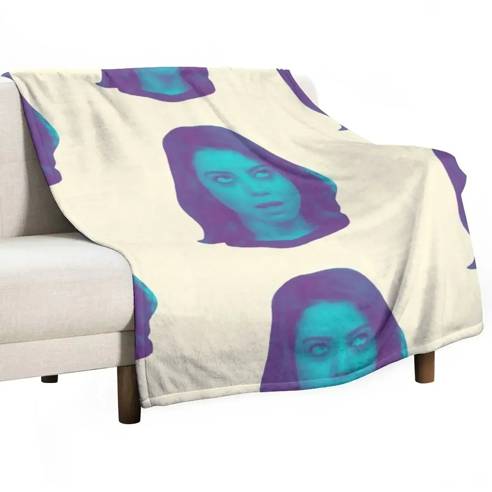 Aubrey Plazas Head Throw Blanket Luxury Beautifuls For Decorative Sofa Flannels Single funny gift Blankets