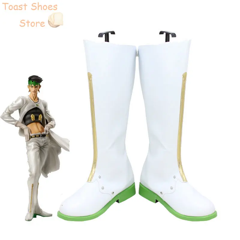 Anime JoJo'sBizarreAdventure Rohan Kishibe Cosplay Shoes PU Leather Shoes Cosplay Prop Halloween Boot Costume Prop