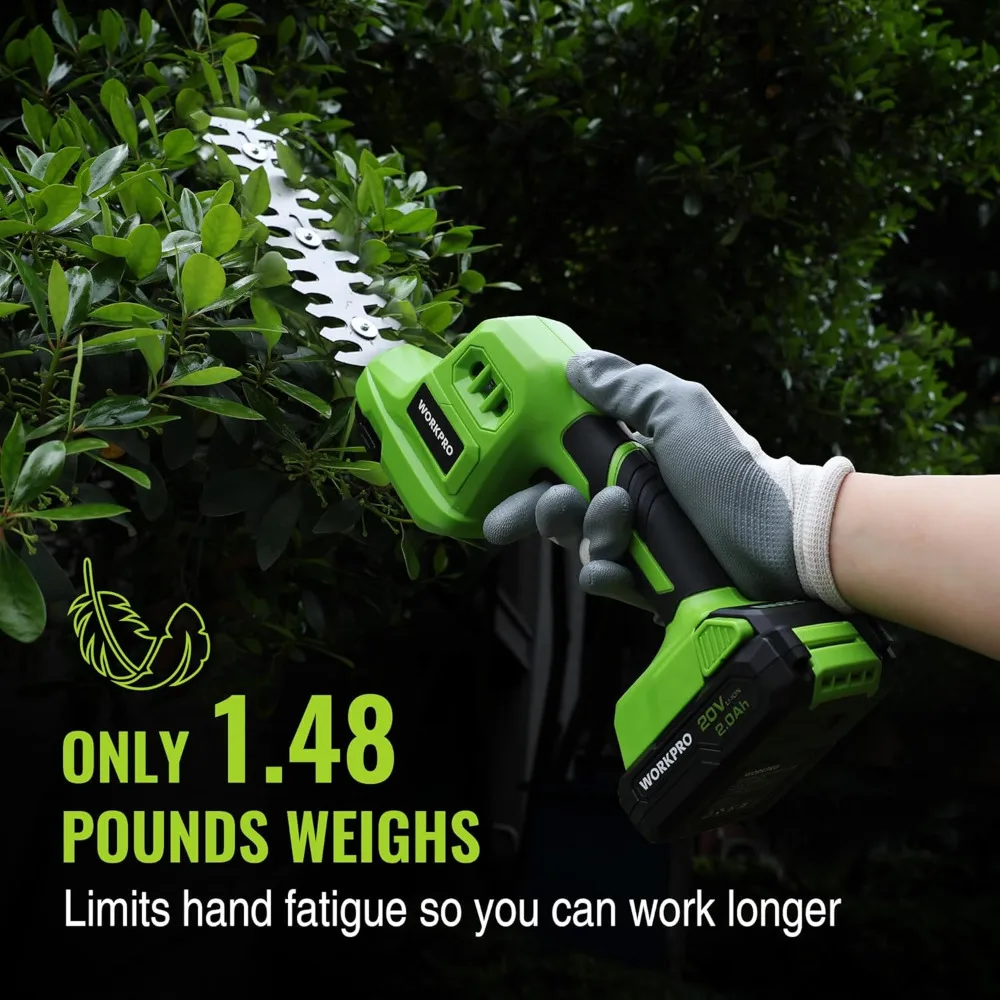 

20V Cordless Grass Shear & Shrubbery Trimmer-2 in 1 Handheld Hedge Trimmer, Electric Grass Trimmer Hedge Shear/Grass Cutter