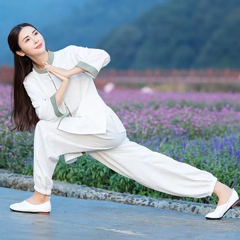 New Female Tai Chi Uniform Cotton Linen High Quality Wushu Kung Fu Clothing For Women Martial Arts Wing Chun Suit Female Clothes