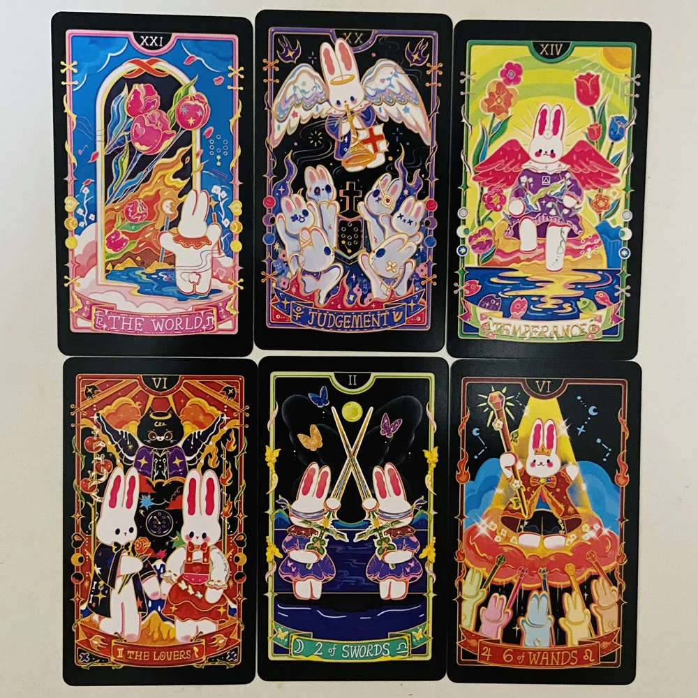 

78pcs Galaxy Reverie Tarot Cards Cute Rabbit-themed Tarot Cards Wait Board Games Divination Cards