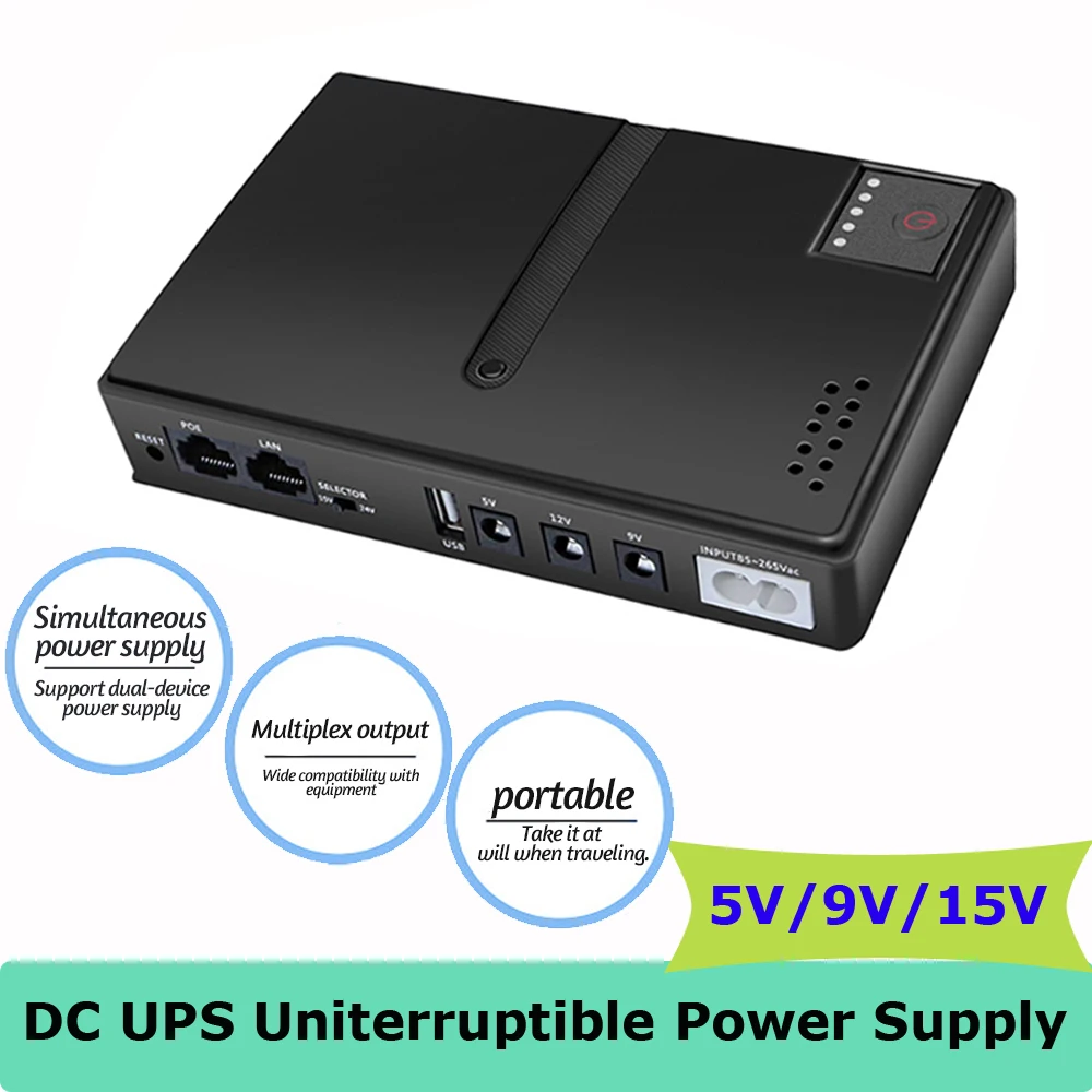 Portable UPS 5V/9V/12V Uninterruptible Power Supply Multipurpose Mini UPS Battery Backup For IP Cam