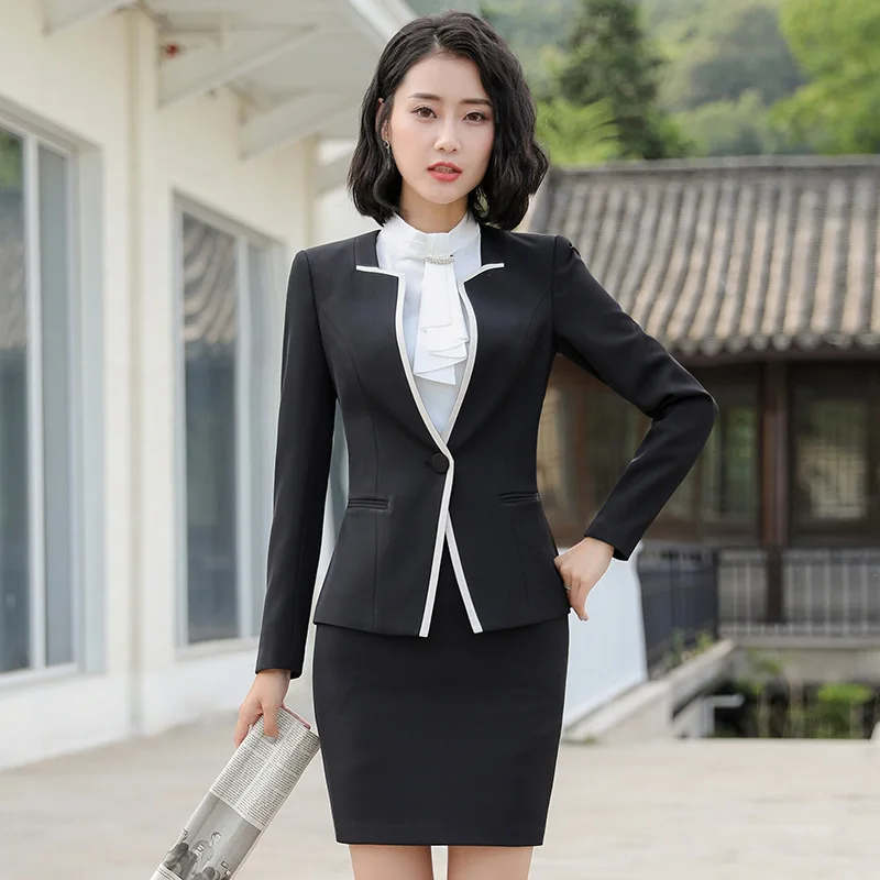 1809 Business Wear Women's Suit New Suit Interview Formal Wear Hotel Front Desk Long Sleeve Suit Work Clothes Spring and Autumn