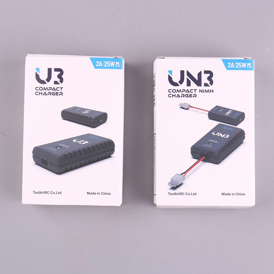 ToolkitRC U3 2-3S LiPo UN3 4-8S USB-C NiMh cargador de batería 2A 25W puerto de equilibrio carga directa para RC modelo FPV Drone coche avión