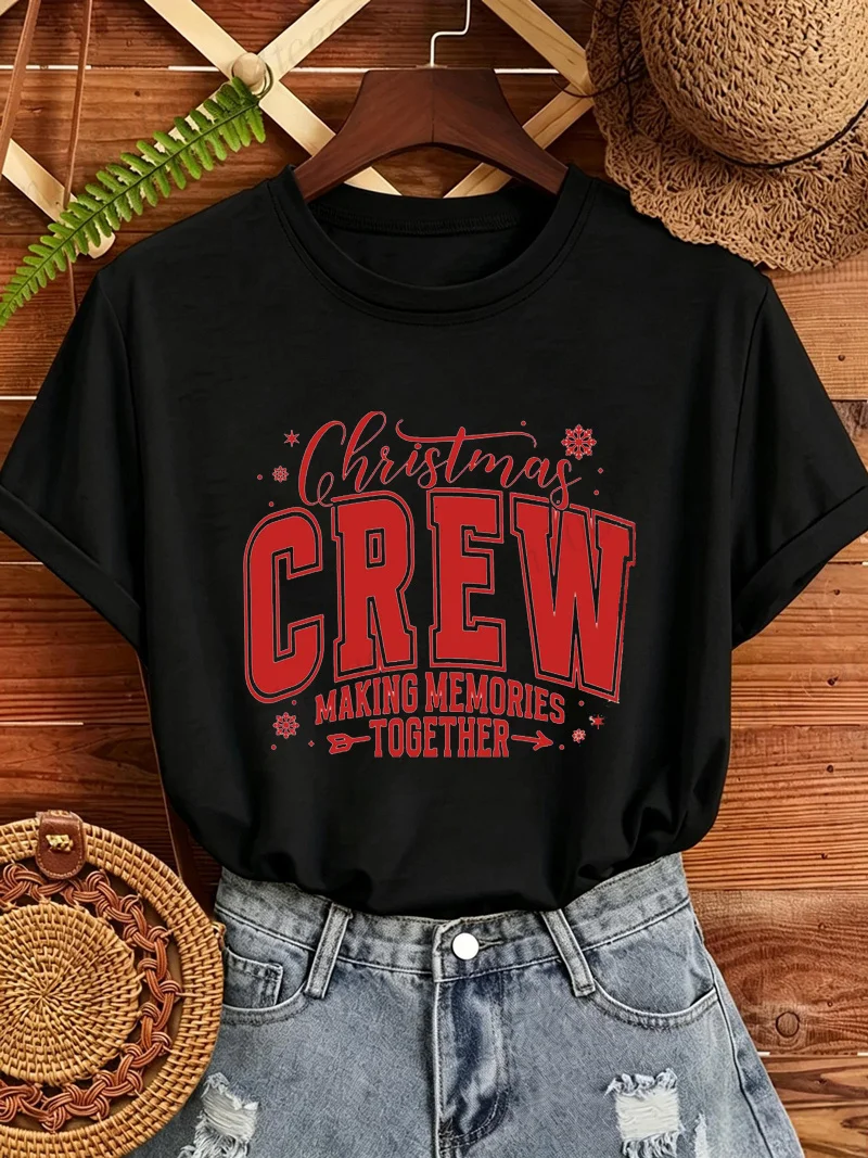 Christmas Crew Print T‑Shirt Unisex Family Matching Xmas Holiday Casual Top Making Memories Together T‑Shirt Women Men Gifts