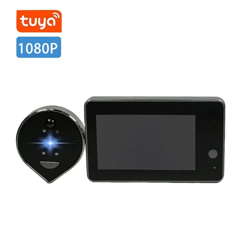 

Tuya Smart WiFi Peephole Viewer Battery Doorbell PIR Motion Detect 2.4G Wifi Home Security Video Intercom HD Door Viewer Camera