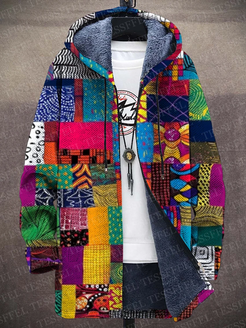 

Hippie Colorful Graffiti Vintage Skull Retro Pattern 3DPrint Thick Fleece Hoodies Overcoat Winter Casual Warm Zipper Jacket X8
