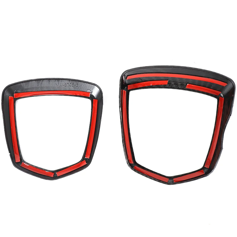 ABS carbon fiber pattern Front and rear logo circle decorative frame stickers For Abarth 595/695 2017+ car Accessories view 6