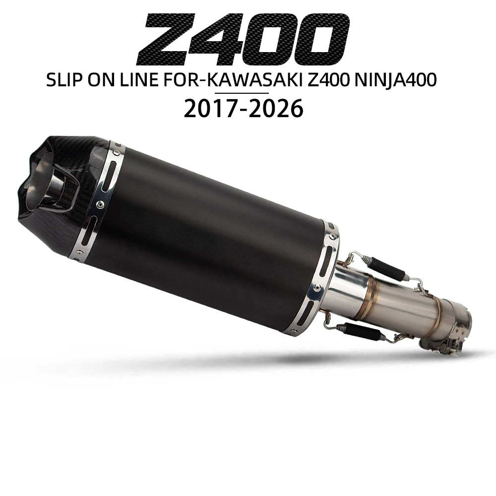 

Z400 Exhaust Muffler For Kawasaki Ninja250 Ninja400 Ninja500 Ninja7 Z250 Z500 2017-2026 Motorcycle Exhausts Pipe Slip on Line