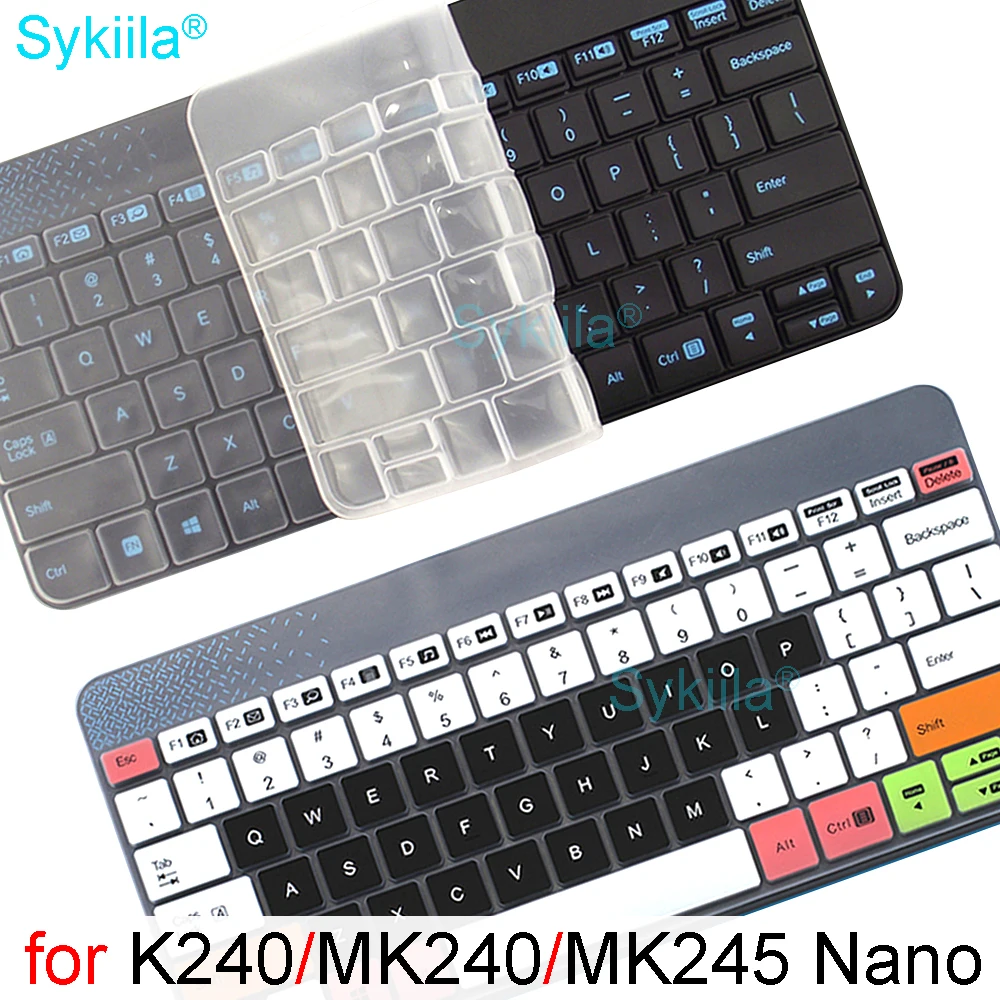 Keyboard Cover for Logitech K240 MK240 MK245 Nano for Logi Mechanical Wireless Protective Protector Skin Case Clear Silicone TPU