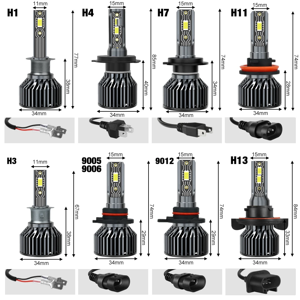 H1 H4 H7 LED Canbus H8 H11 9005 HB3 9006 HB4 9012 Hir2 9008 H13 Led Bulb 3570 CSP Automobile Kit Turbo Fog Lamp