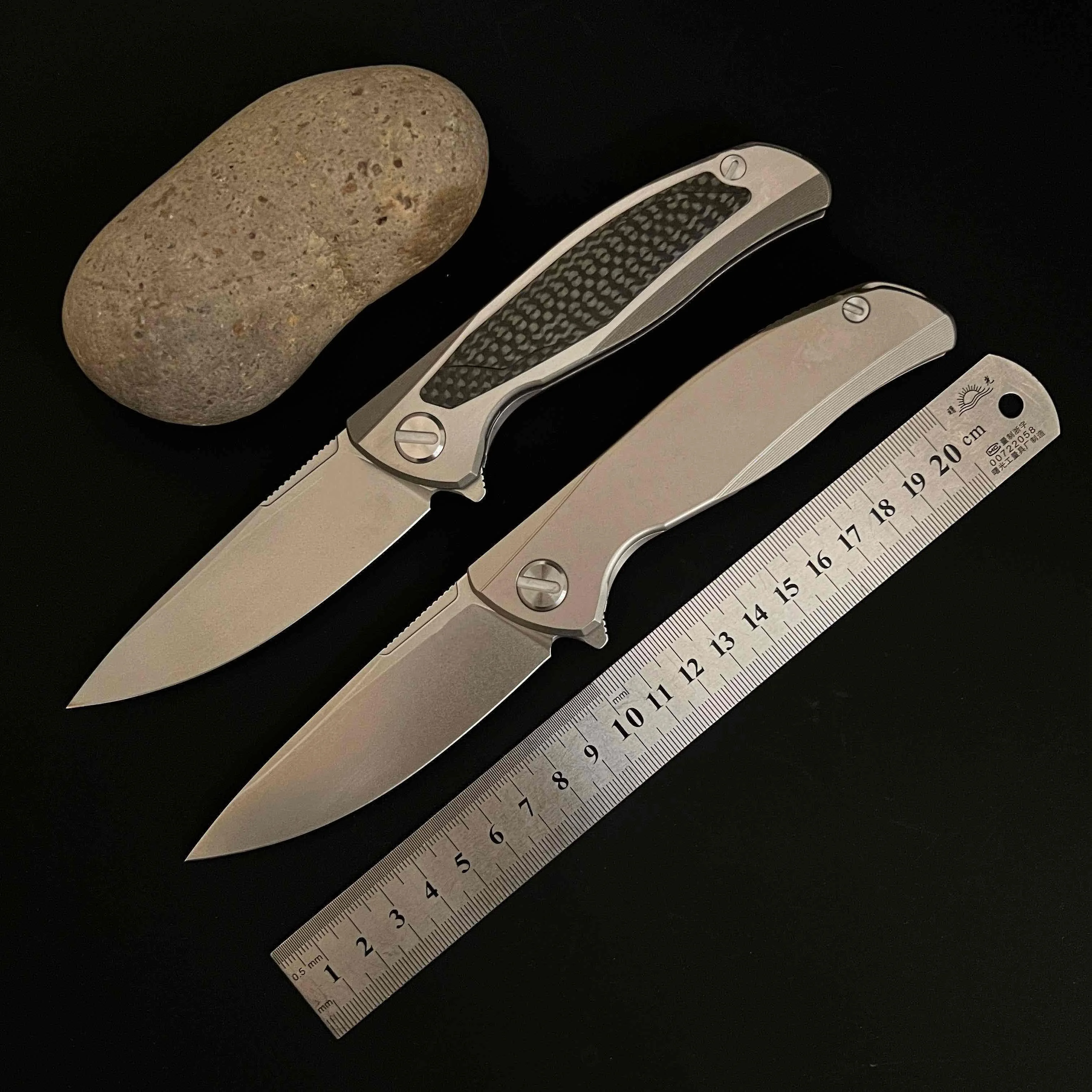 

M390 steel titanium alloy handle folding knife high hardness outdoor survival camping self-defense portable EDC tool