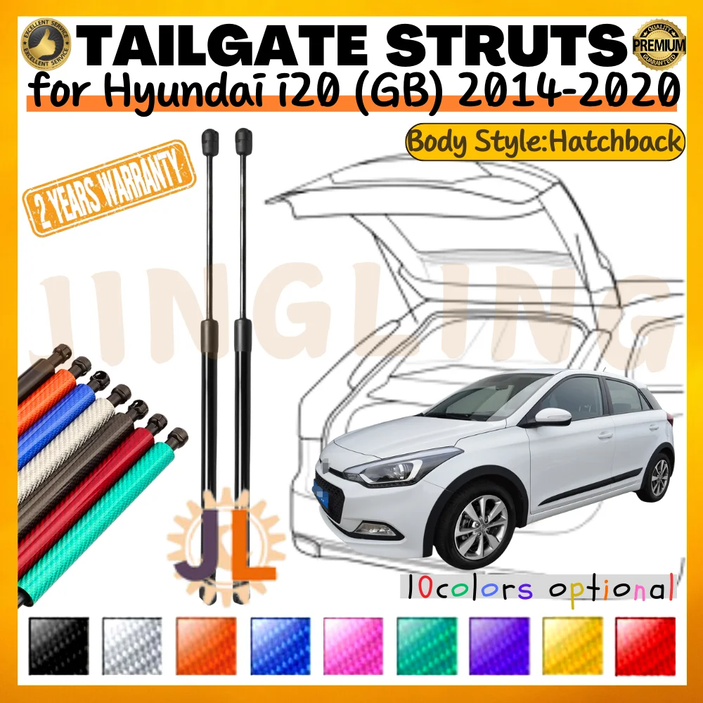 

Qty(2) Стойки багажника для Hyundai i20 II (GB) 5-дверный хэтчбек 2014-2020, задняя дверь багажника, подъемник багажника, поддержка амортизатора, газовая пружина