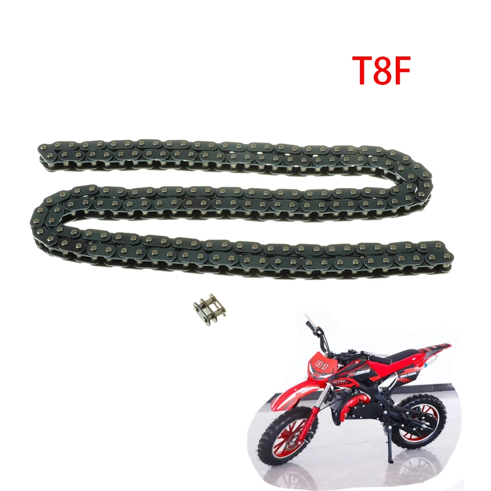 T8F chain 116/126/136 Links with Spare Master Link For 47cc 49cc Mini Dirt BIKE Minimoto Pocket ATV Quad Bikes Motorcycle parts