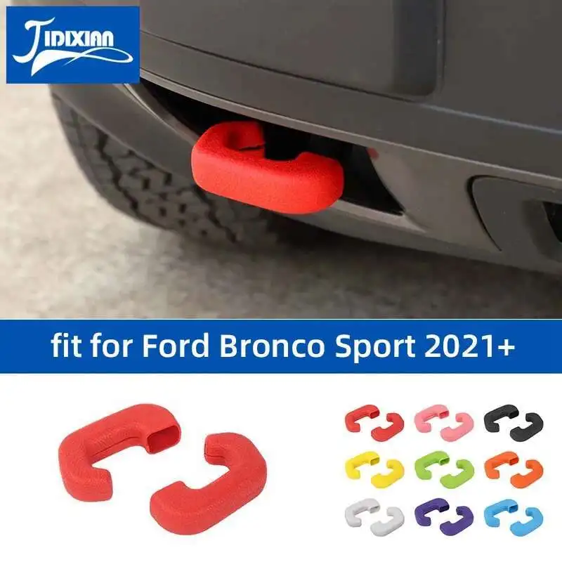 JIDIXIAN fit for Ford Bronco Sport 2021 2022 2023 2024 2025 Car Exterior Front Tow Hook Protective Cover Accessories