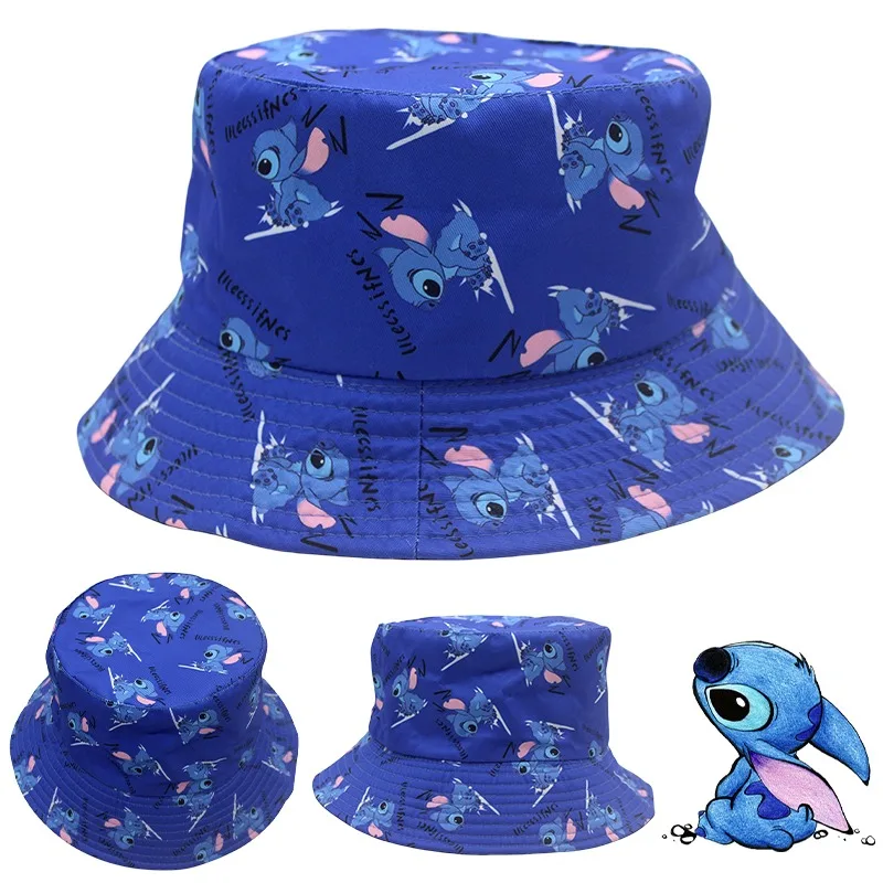

Disney Stitch Bucket Hat Cartoon Men Women Hip Hop Sun Visors Anime Fashion Cute Anime Panama Caps Travel Bob Hats Sunbonnet