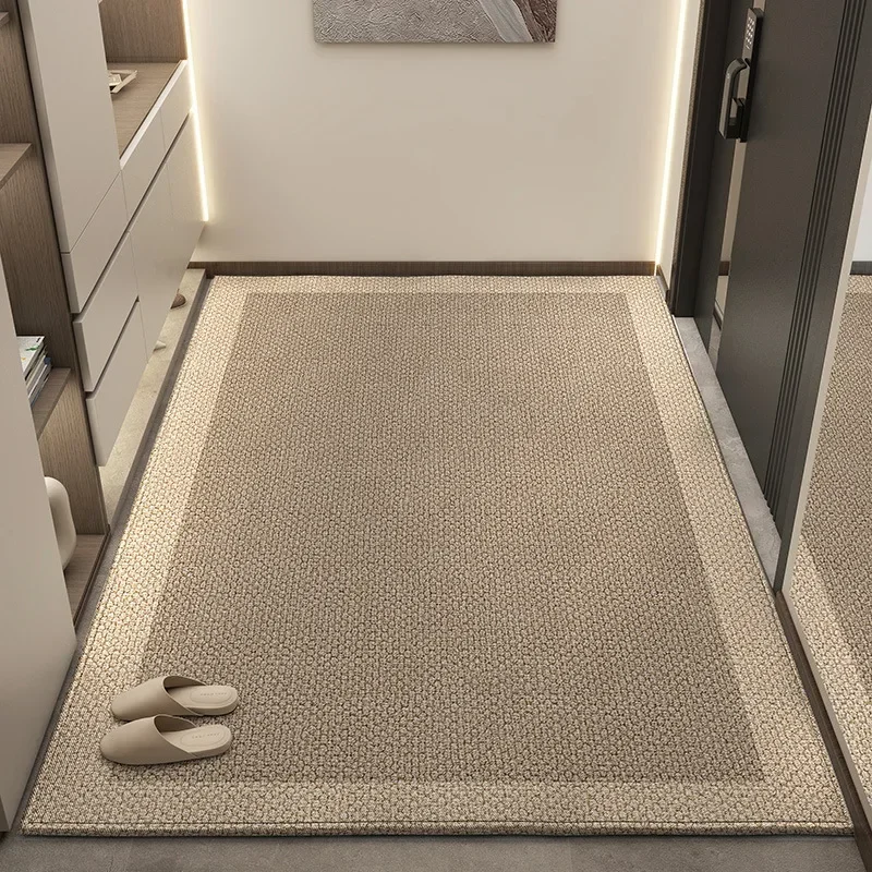 Trim-to-Fit Door Mat Stain-Resistant Anti-Slip Entryway Rug Durable Washable Floor Carpet for Home Family Use